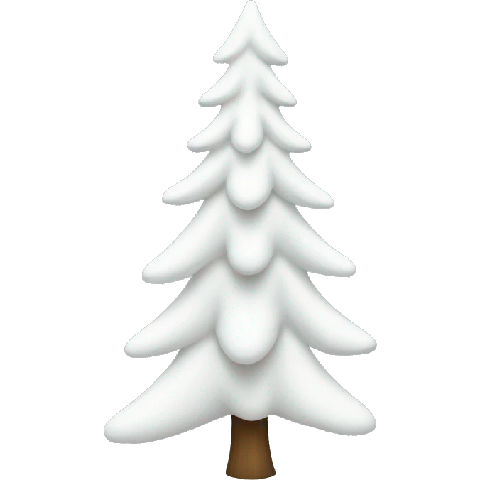  actual white fir christmas tree isolated.  emoji
