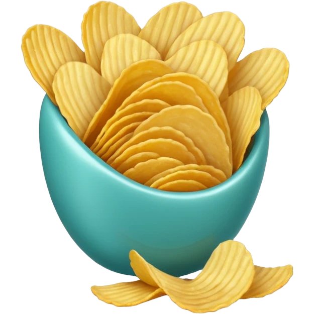 full turquoise colored potato chips emoji