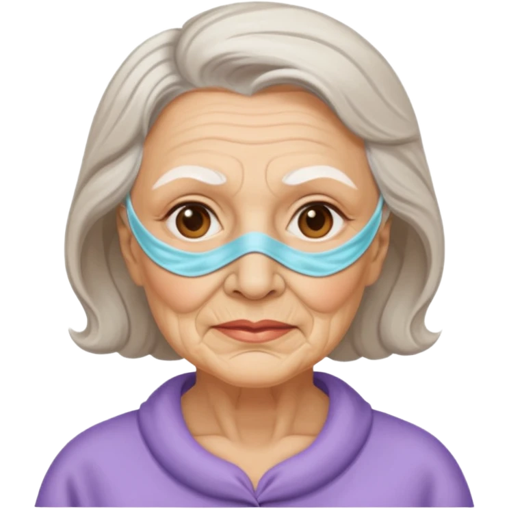 old lady  with beauty mask  emoji