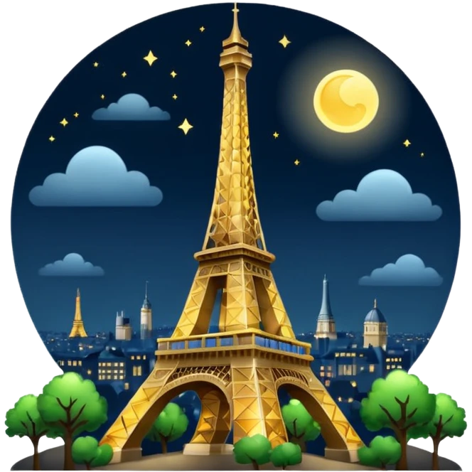 Eiffel Tower Night bright emoji