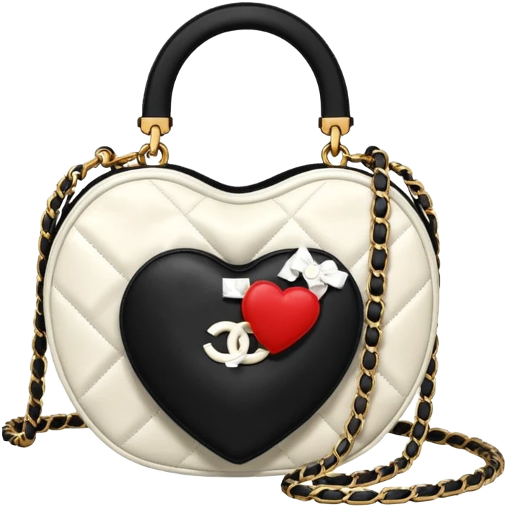 chanel heart shape bag white color bag emoji