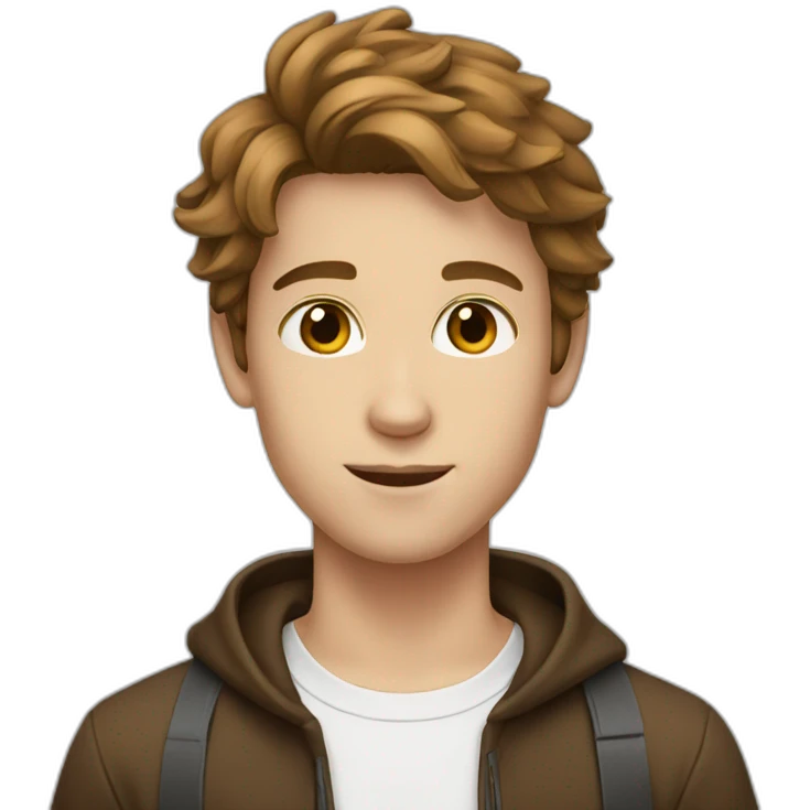 A white 19 years Boy Brown hair emoji
