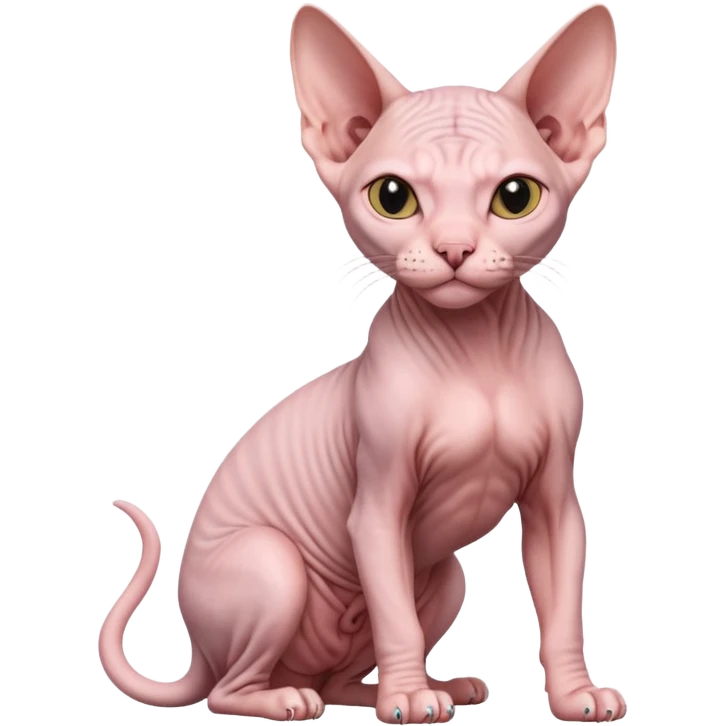 full body of sphynx cat, front view emoji