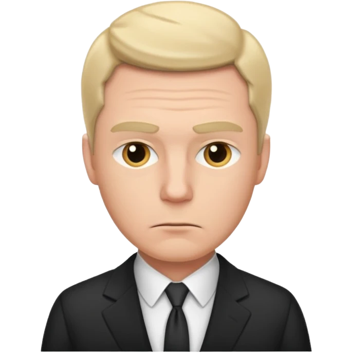 white man in formal suit in thought, in thought, raised eyebrow emoji