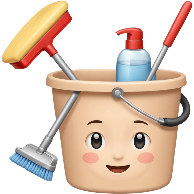 Realistic cleaning essentials with nude color emoji
