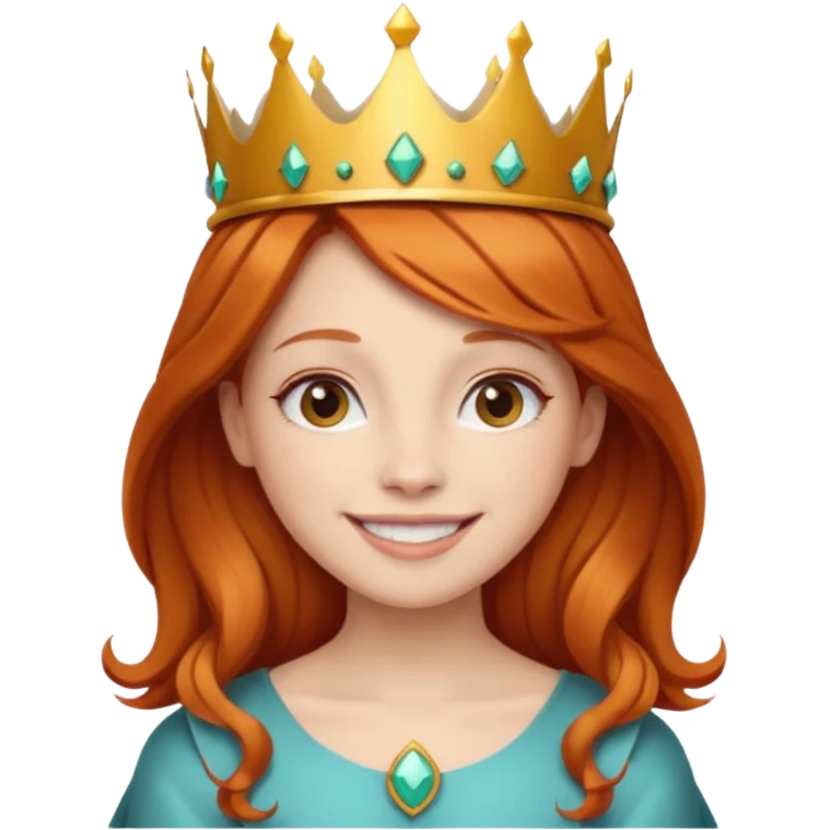 Рыжая Девочка в короне  emoji