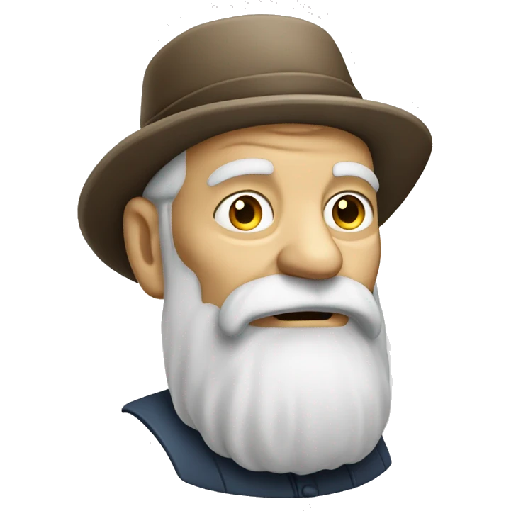 A white bearded old man thinking  emoji