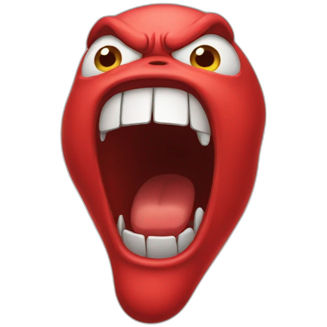 Screaming red emoji