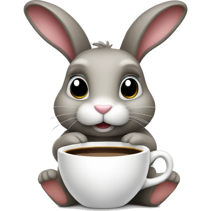 Bunny drinking coffee emoji