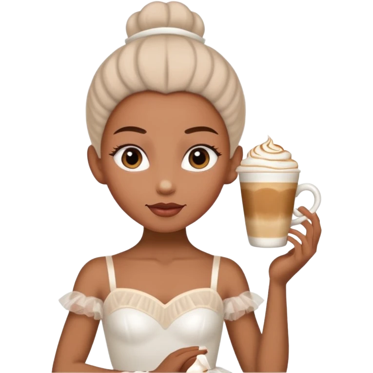 Una bailarina de ballet con cabeza de capuchino  emoji