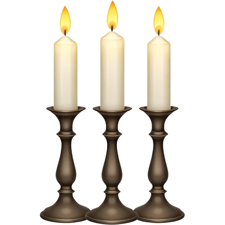 Shabbat two white candles in candlesticks emoji