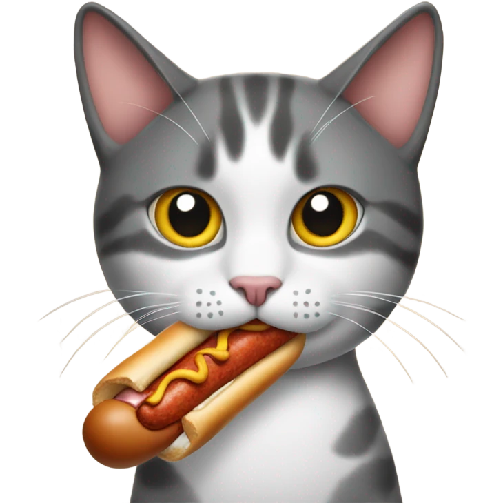 Cat holding a hotdog emoji