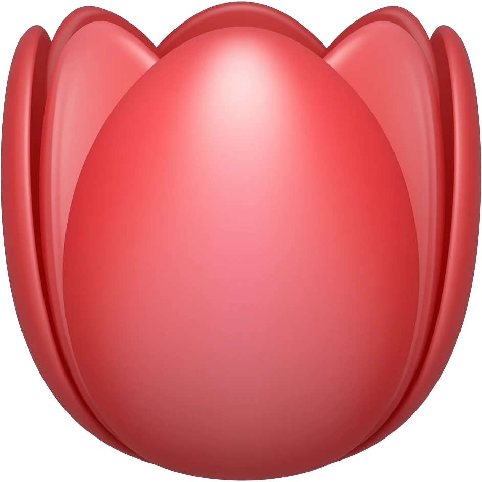 Red coclico flower, tulip shaped emoji