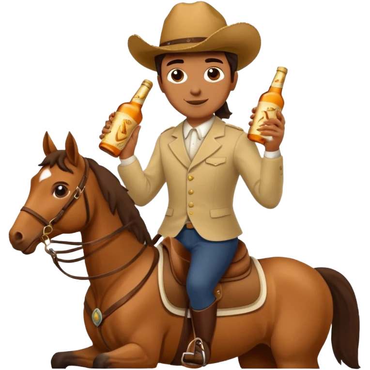 Bottle titos on a horse emoji