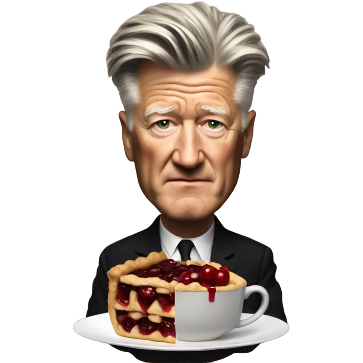 david lynch drinking coffee and cherry pie emoji