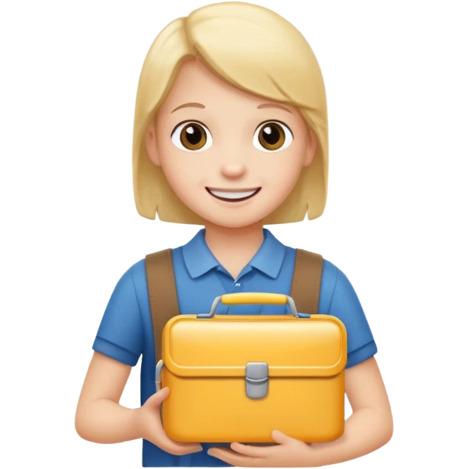 chil with lunchbox emoji
