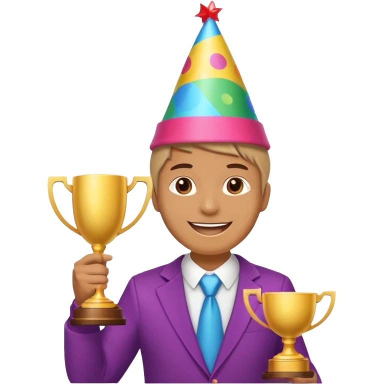 Create an emoji that reflects man/woman that is happy, and that asks a lot of questions and get rewarded as most active participant in a training emoji