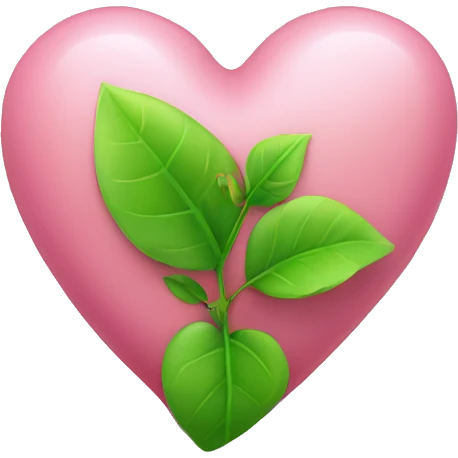 Pink heart with a little green plant emoji