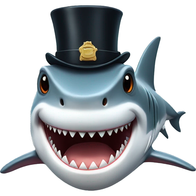 shark with tophat emoji