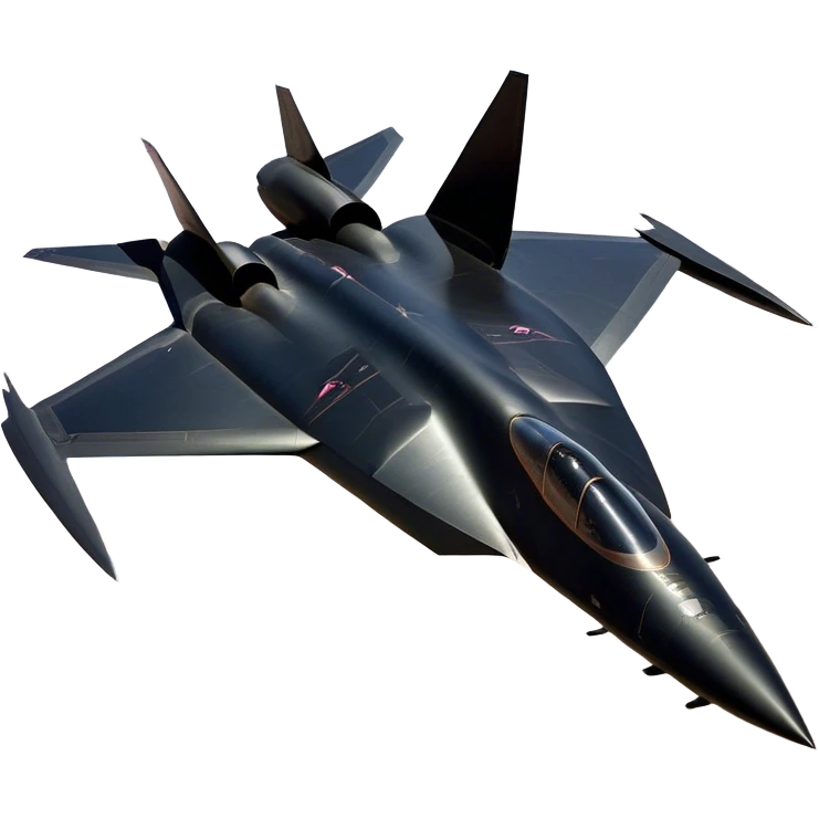 SR-71 Blackbird - Lockheed Martin (Stealth Grey) A sleek, high-speed reconnaissance aircraft with an elongated, needle-like fuselage and a smooth, aerodynamic design. The body is finished in a deep, matte jet-black with subtle panel lines and heat-resistant detailing. Its twin engines are seamlessly integrated into the structure, with sharp, swept-back wings that emphasize speed and stealth. The cockpit canopy is tinted, adding to its mysterious, high-tech aesthetic, while the overall silhouette exudes an aura of unmatched velocity and secrecy. emoji