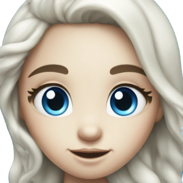 little cute mermaid with blue eyes  emoji