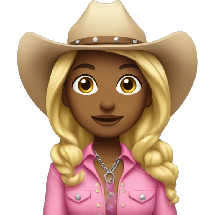 blonde cowgirl pink outfit emoji