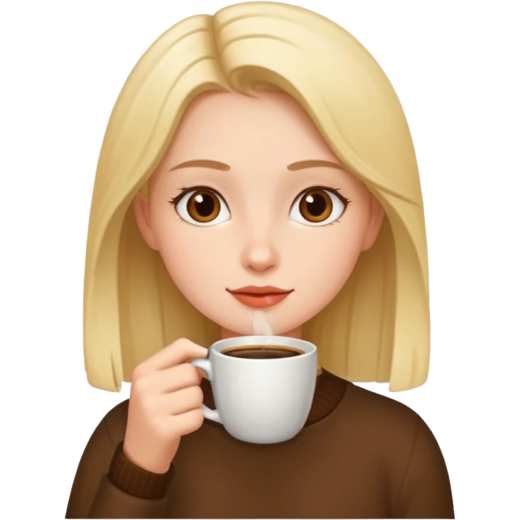 Girl drinking coffee emoji