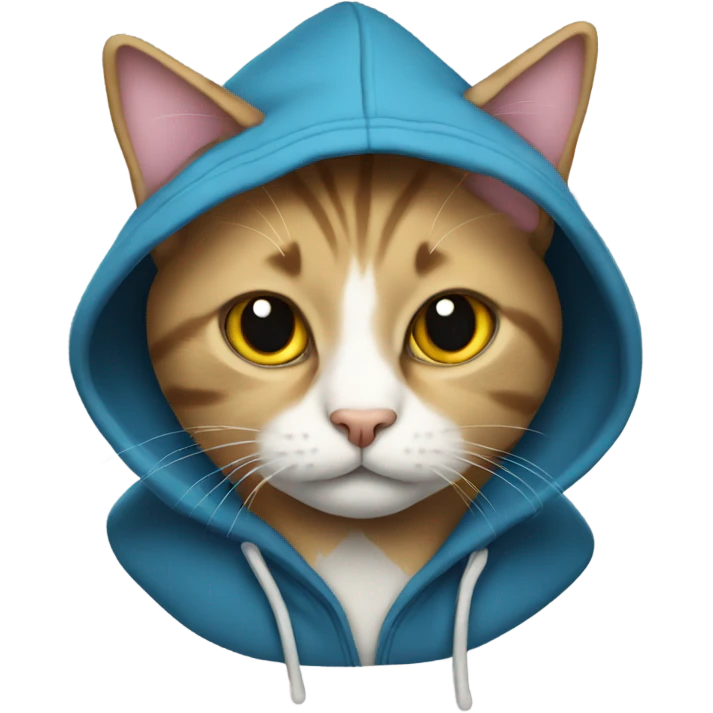 a cat wearing a hoodie emoji