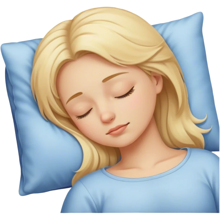 Blonde white girl sleeping emoji