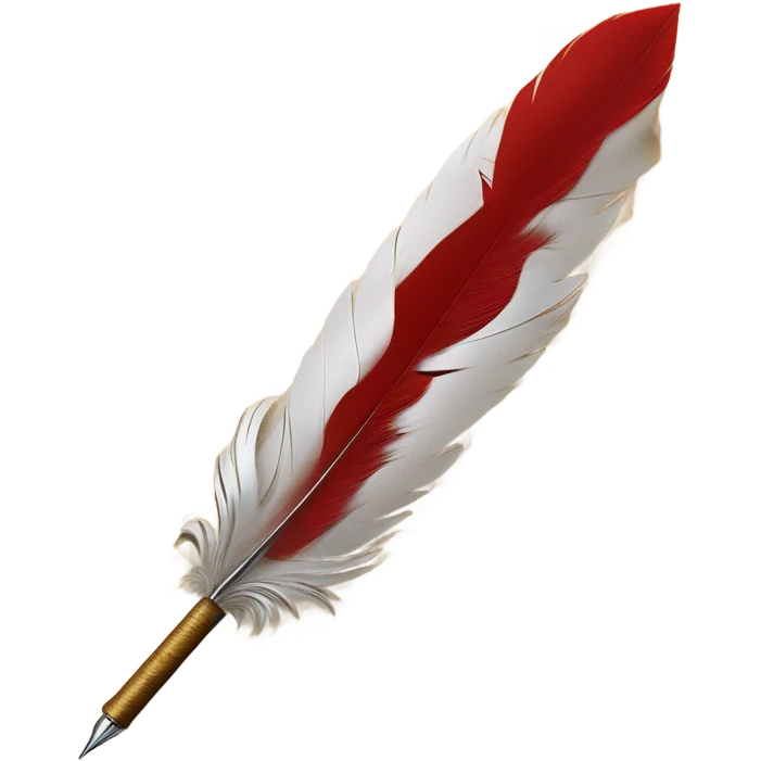 red Quill pen writing on parchment scroll emoji