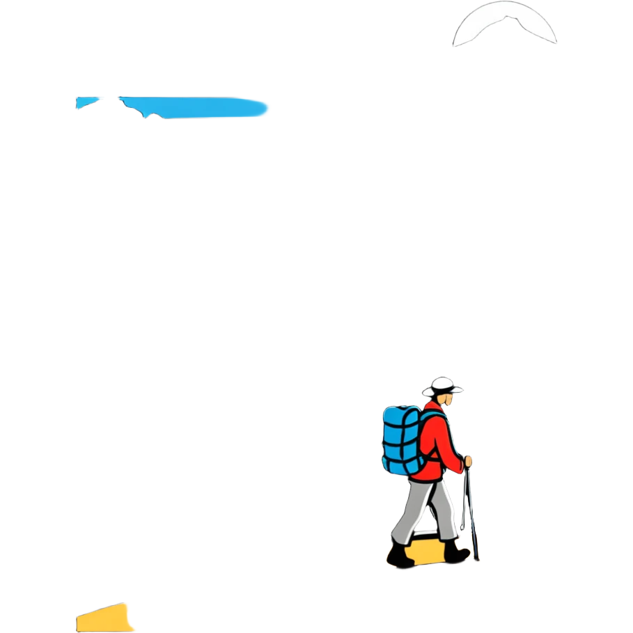 lonesome hiker walks down the camino de santiago path emoji