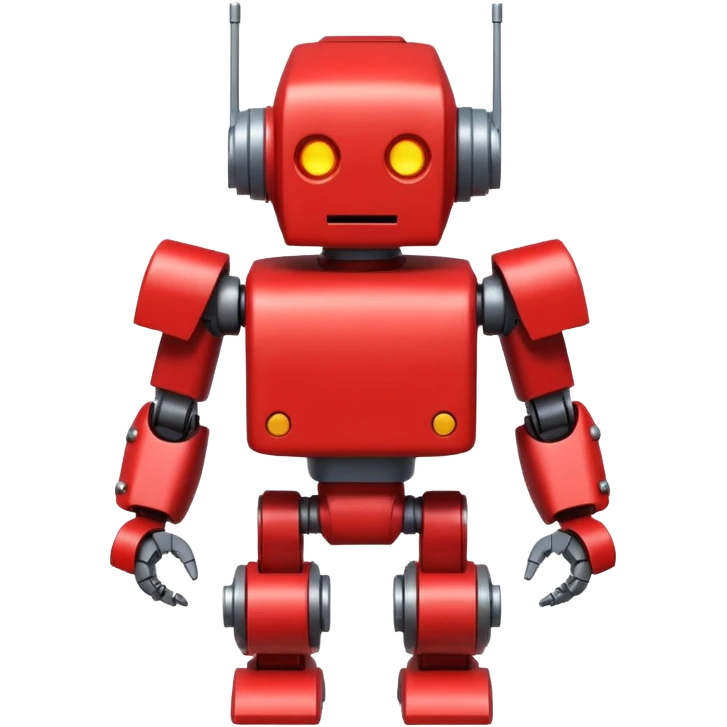 A red robot with 2 bomb weapon on his arms, he has a blocky body and a round red head emoji