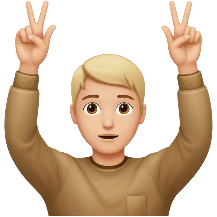 Two fingers on both hands pointing to head emoji