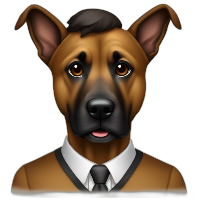 Perro mezcla de malinois y pastor aleman marrón oscuro emoji