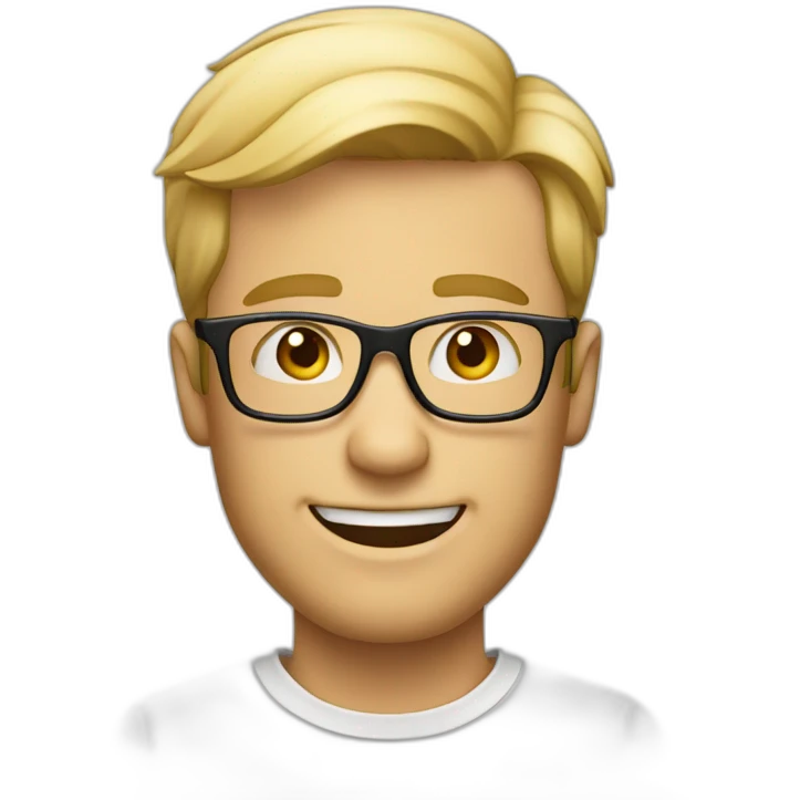 A. Blond beardes man with glasses, smiling emoji