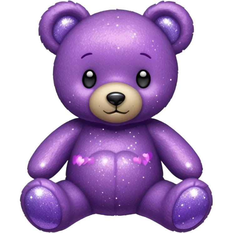 glitter purple ursinho emoji