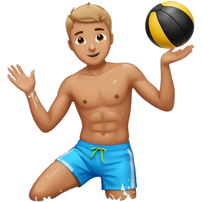 water sports man with water emoji