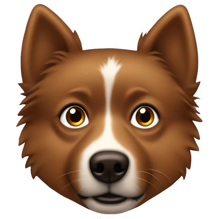Brown big Spitz with dark brown freckles all over his face.  emoji