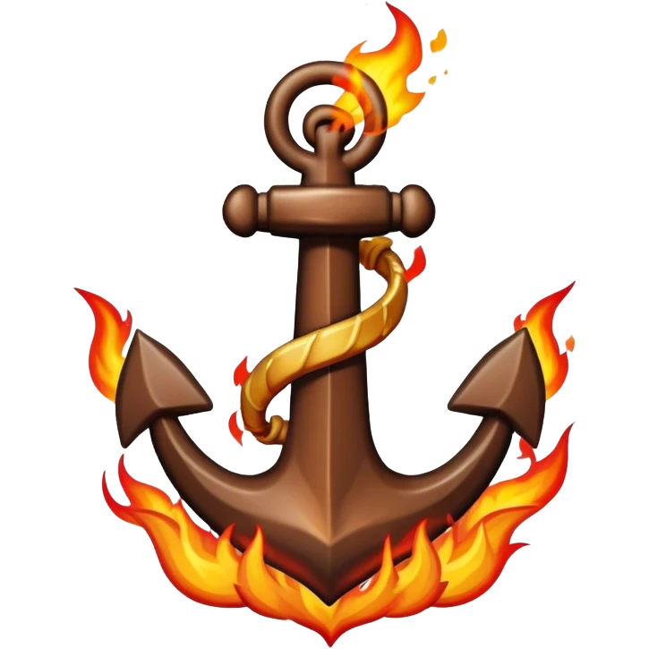 a anchor on fire emoji