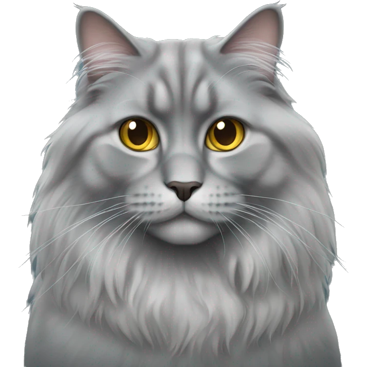 gray British long hair cat emoji