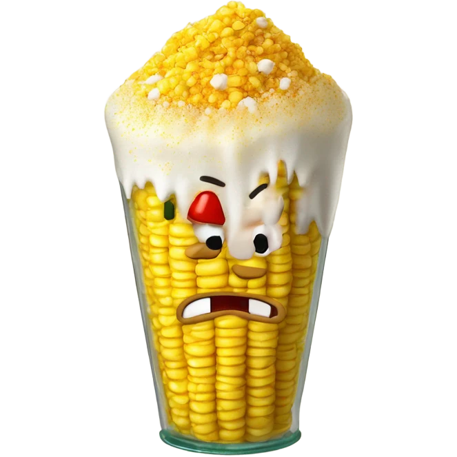 Elote en vaso con mayonesa and sprinkle chili powder  emoji