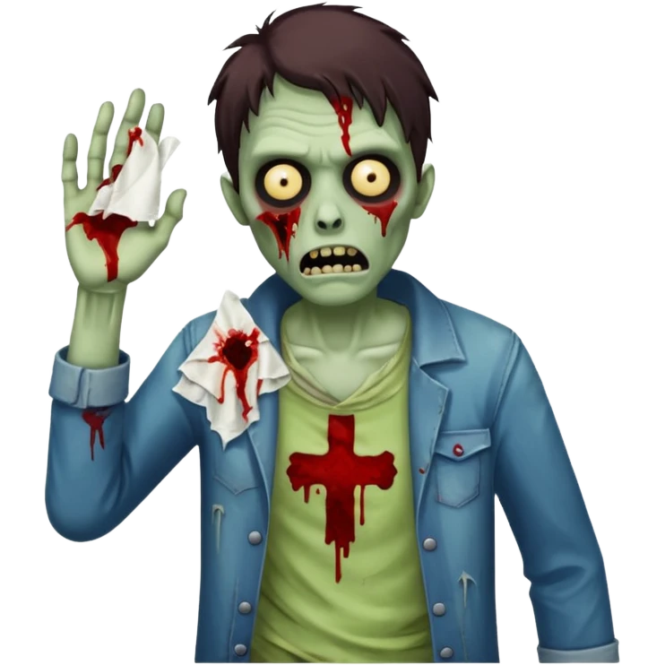 zombie with tissue emoji