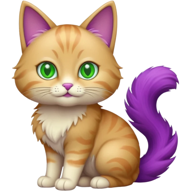 Cat with Fluffy Tails purple emoji