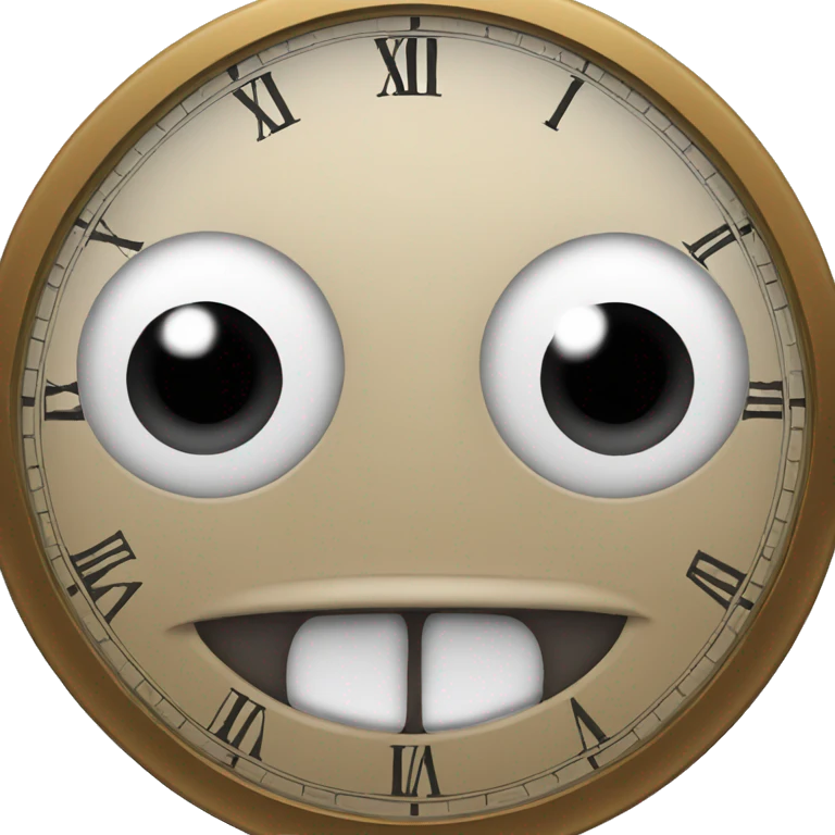 clock with a mouth and eyes emoji