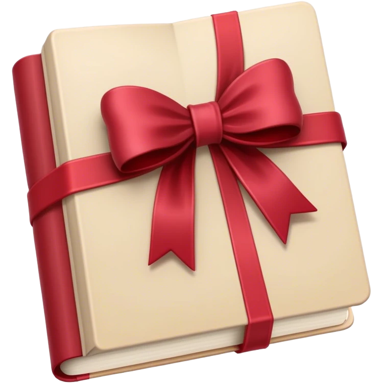 beautiful beige book wrapped in a crimson bow emoji