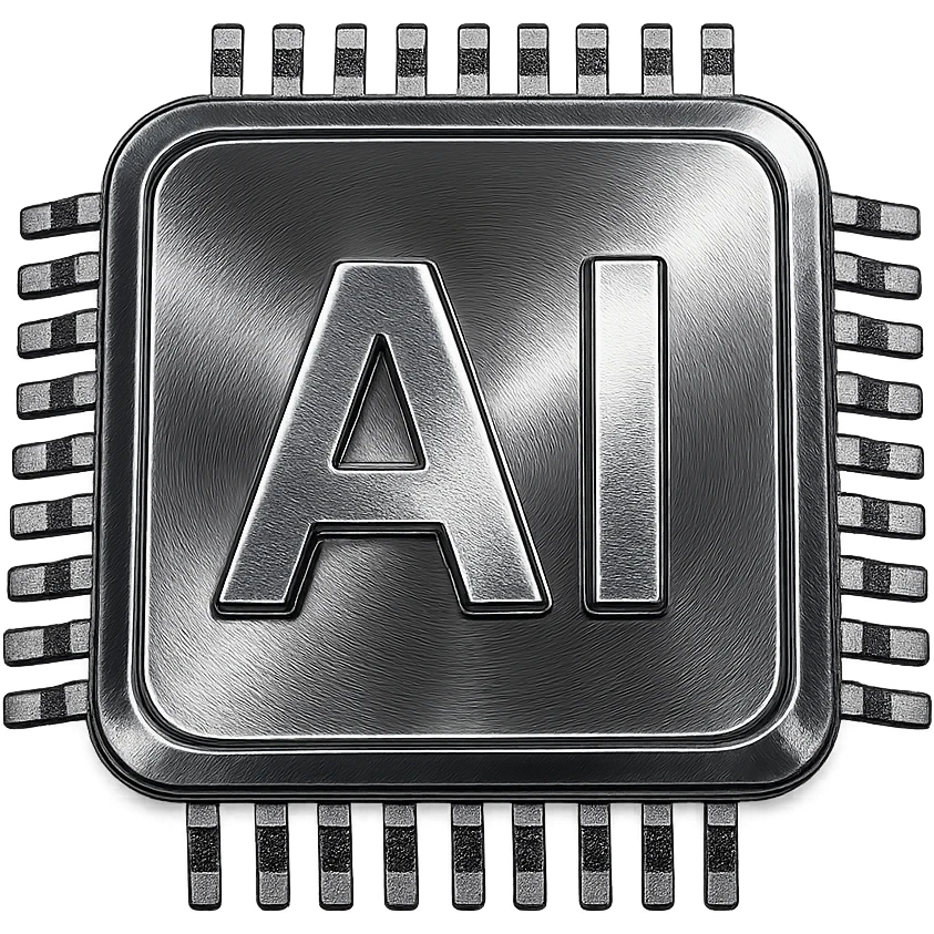 AI microchip with glowing edges emoji