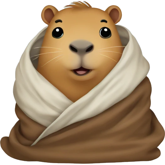 Capybara in a blanket emoji