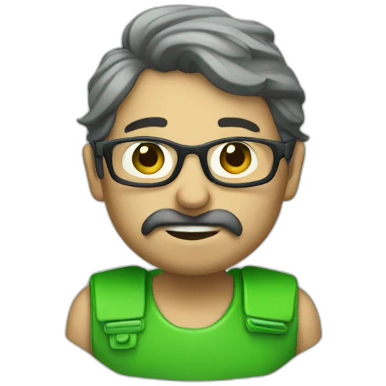 charli caplin avec un costume vert emoji