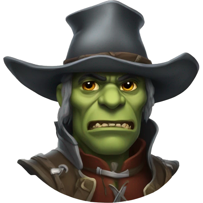 dnd orc wearing musketeer hat emoji