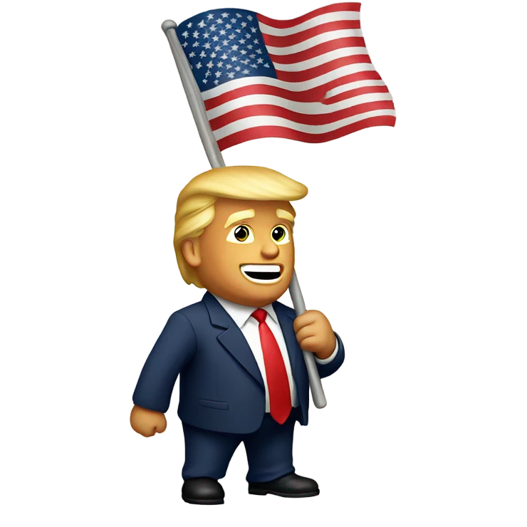 Donald trump with American flag emoji